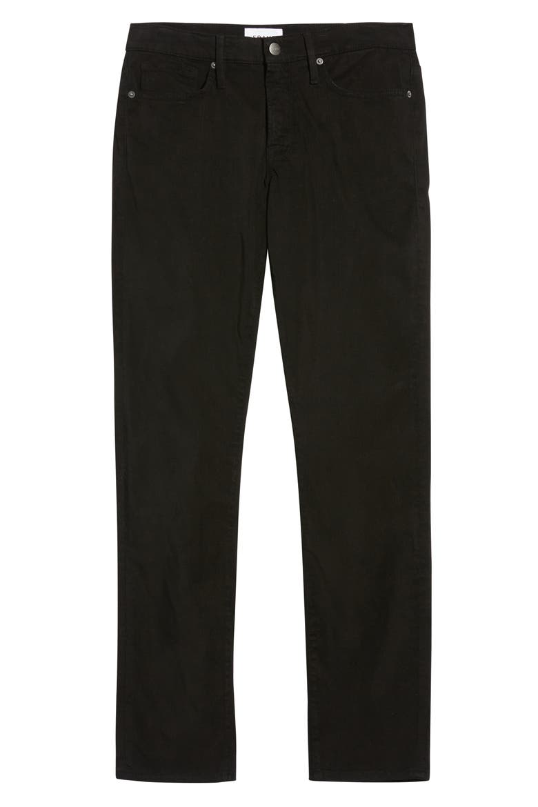 L'Homme Slim Fit Five-Pocket Twill Pants, Alternate, color, NOIR