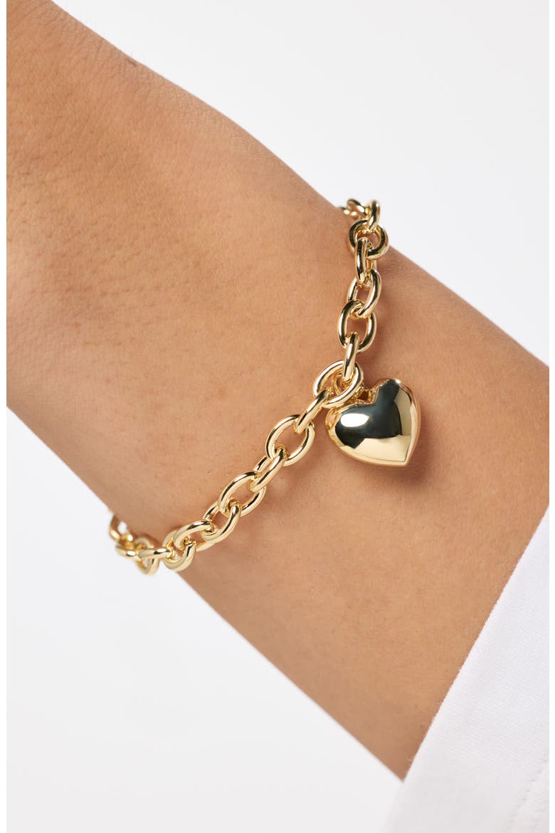 Heart Pendant Bracelet, Alternate, color, GOLD