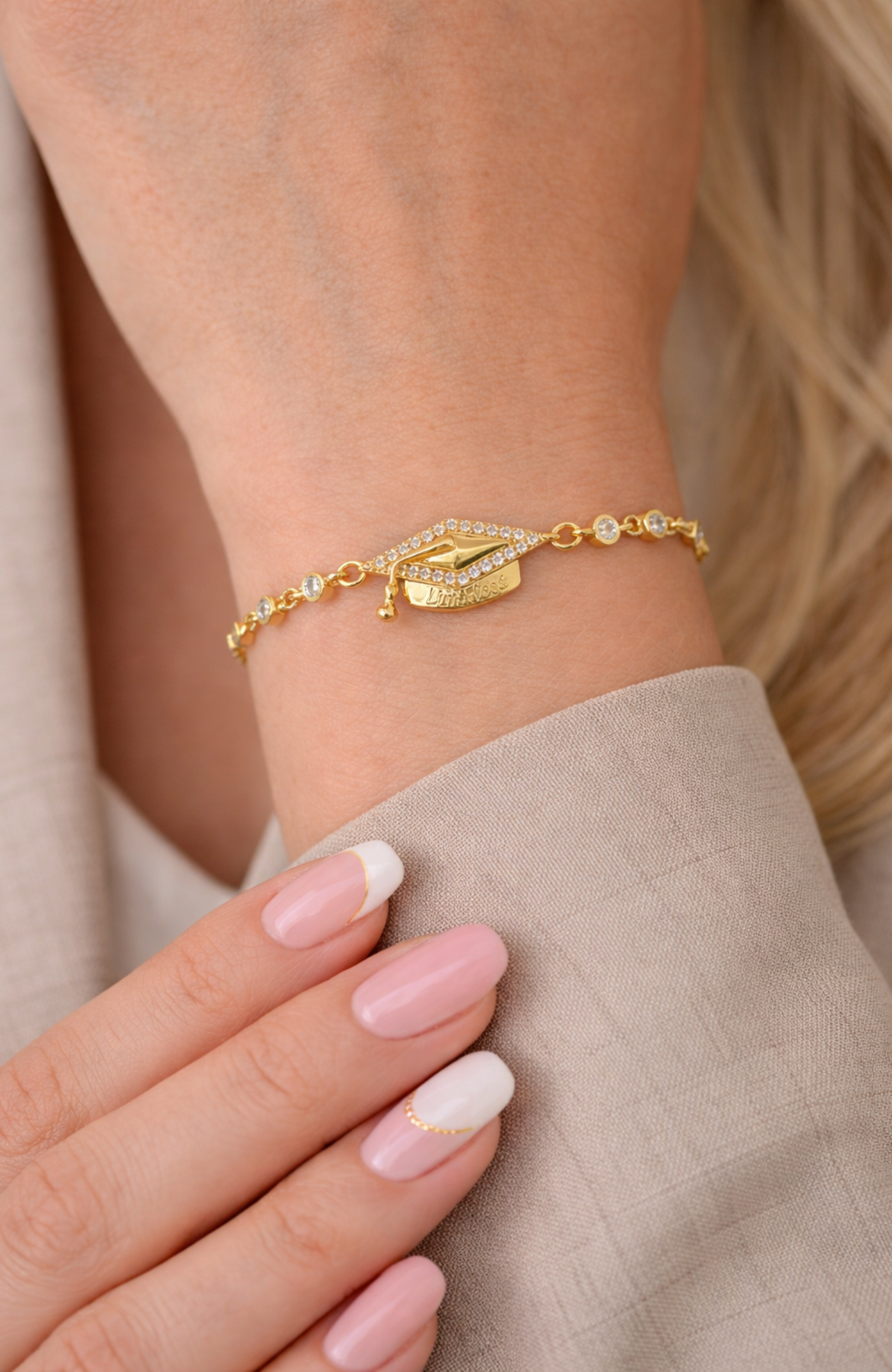DLORIA Limitless Graduation Cap Adjustable Pavé Bracelet (Women ...
