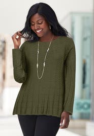 Jessica London Chevron Fit & Flare Sweater