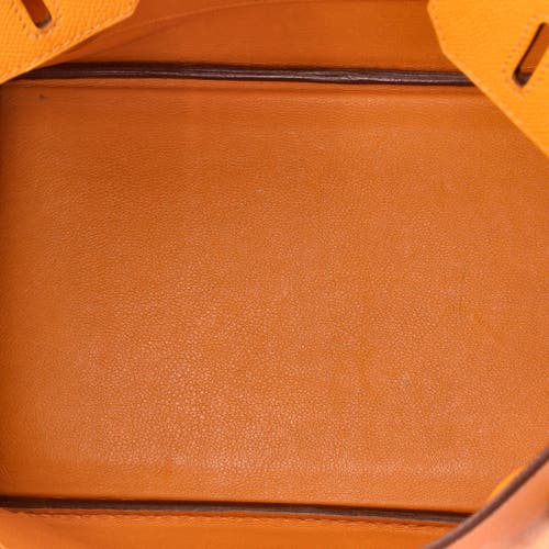 Pre-owned Hermes  Hermes Birkin Handbag Orange Epsom With Palladium Hardware 30 In Orange