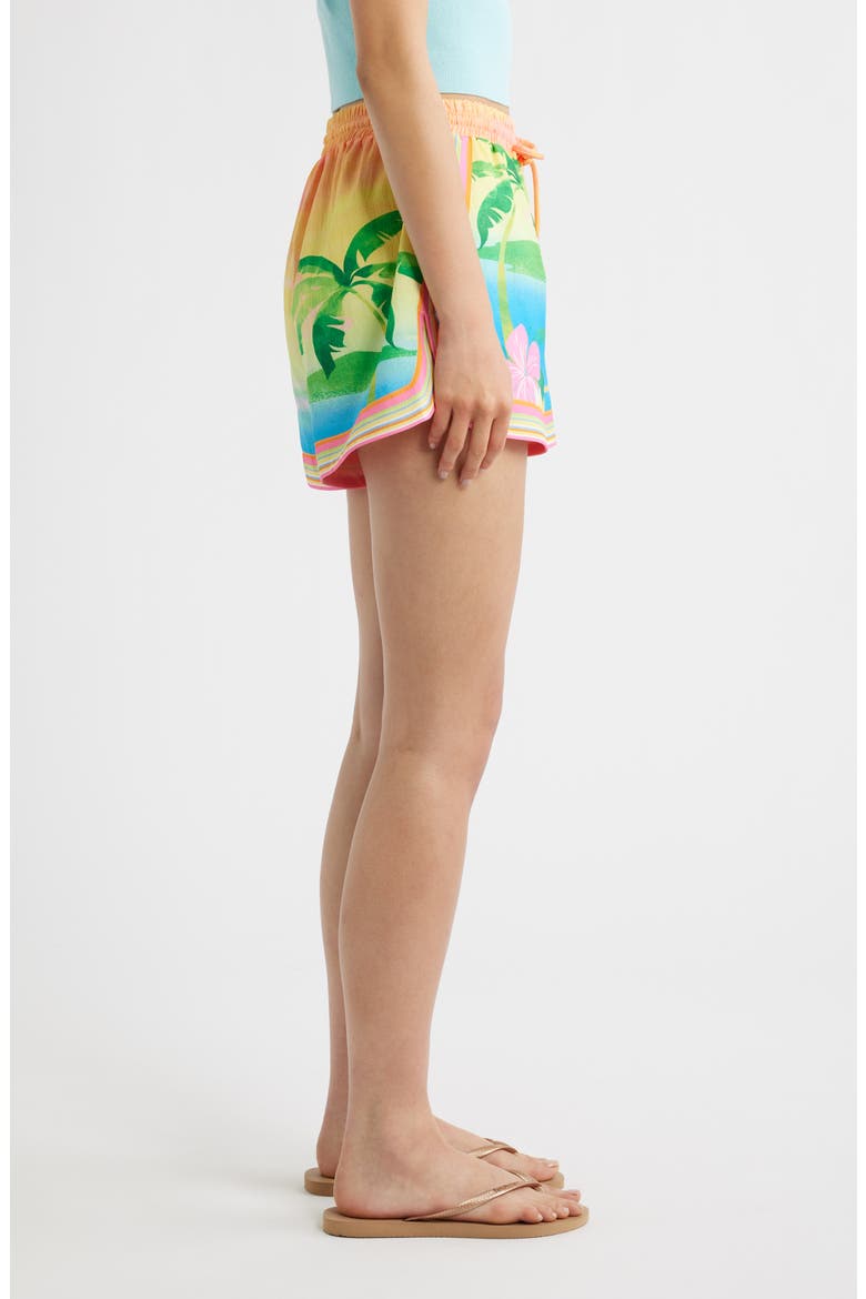 Print Lightweight Cover-Up Shorts, Alternate, color, BAHAMA BREEZE