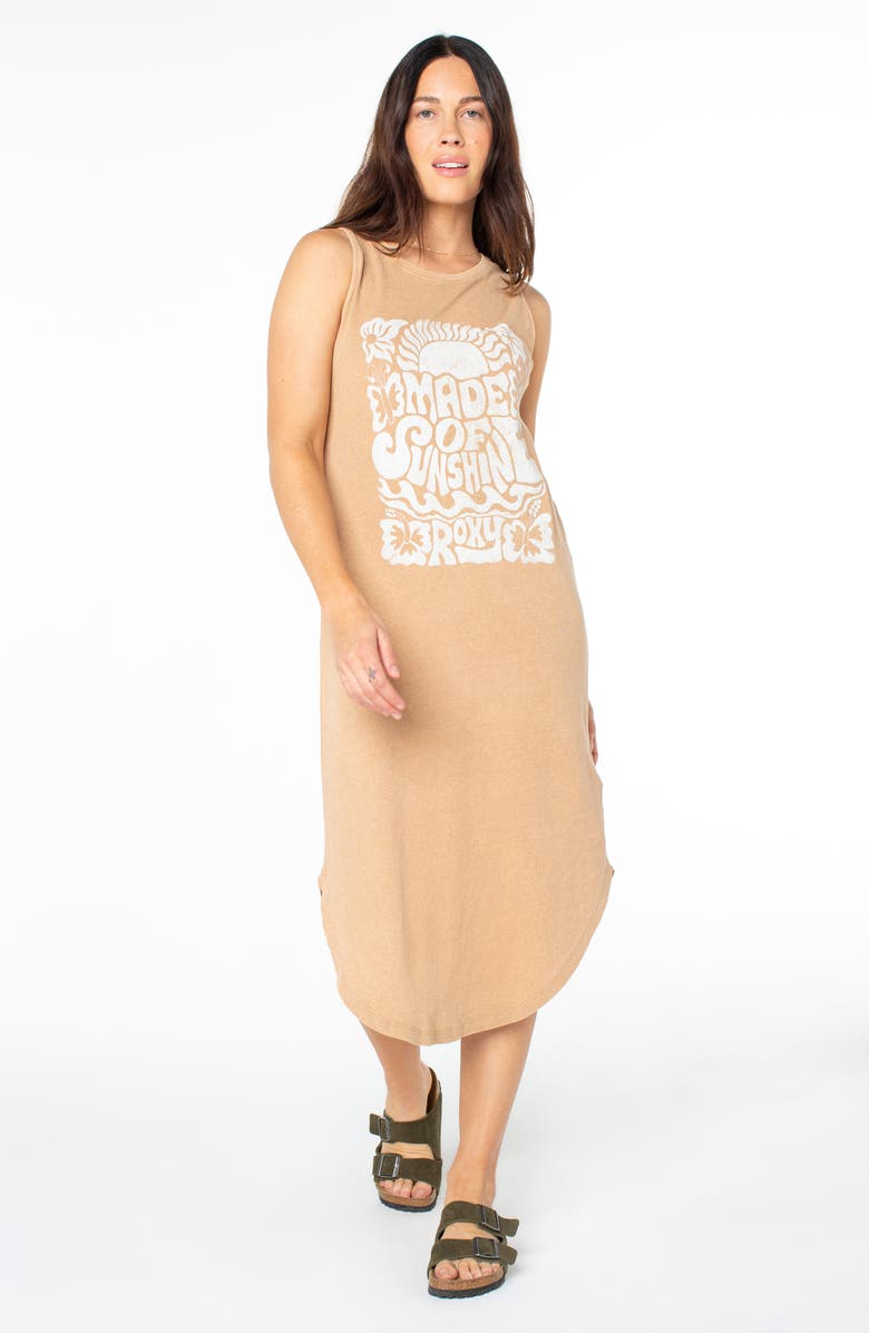 Roxy Made of Sunshine Tank Midi Dress, Alternate, color, Praline Made Of Sunshine