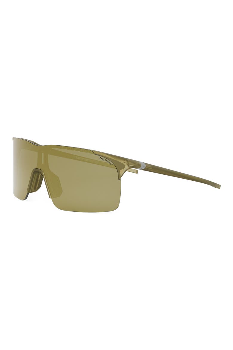 Vingt Sept 132mm Mirrored Mask Sunglasses, Alternate, color, MATTE YELLOW / BROWN MIRROR