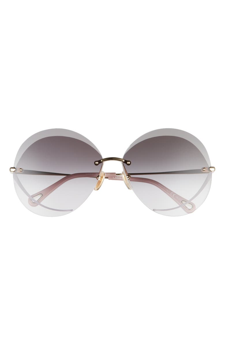 Chloé 64mm Gradient Round Sunglasses, Main, color,