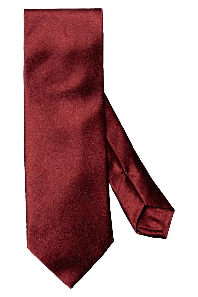 Dark Red Silk Tie, Main, color, RED