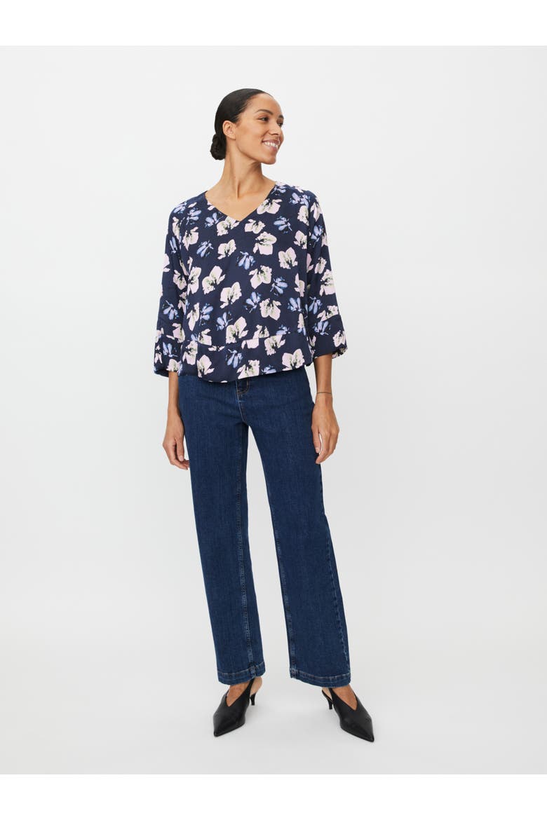 MaBenika Floral Print Blouse, Alternate, color, Navy Blazer