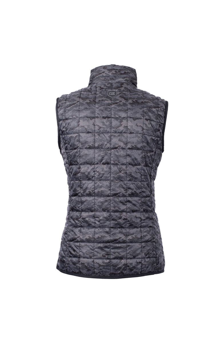 Cutter & Buck Women's Cutter & Buck Black Indianapolis Colts Throwback Logo Rainier PrimaLoft Eco Printed Full-Zip Puffer Vest, Alternate, color, 