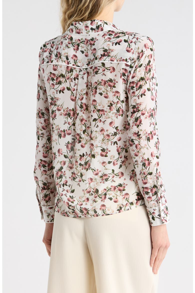 Willa Floral Placket Button-Up Shirt, Alternate, color, FLEUR FRILLS OFF WHITE