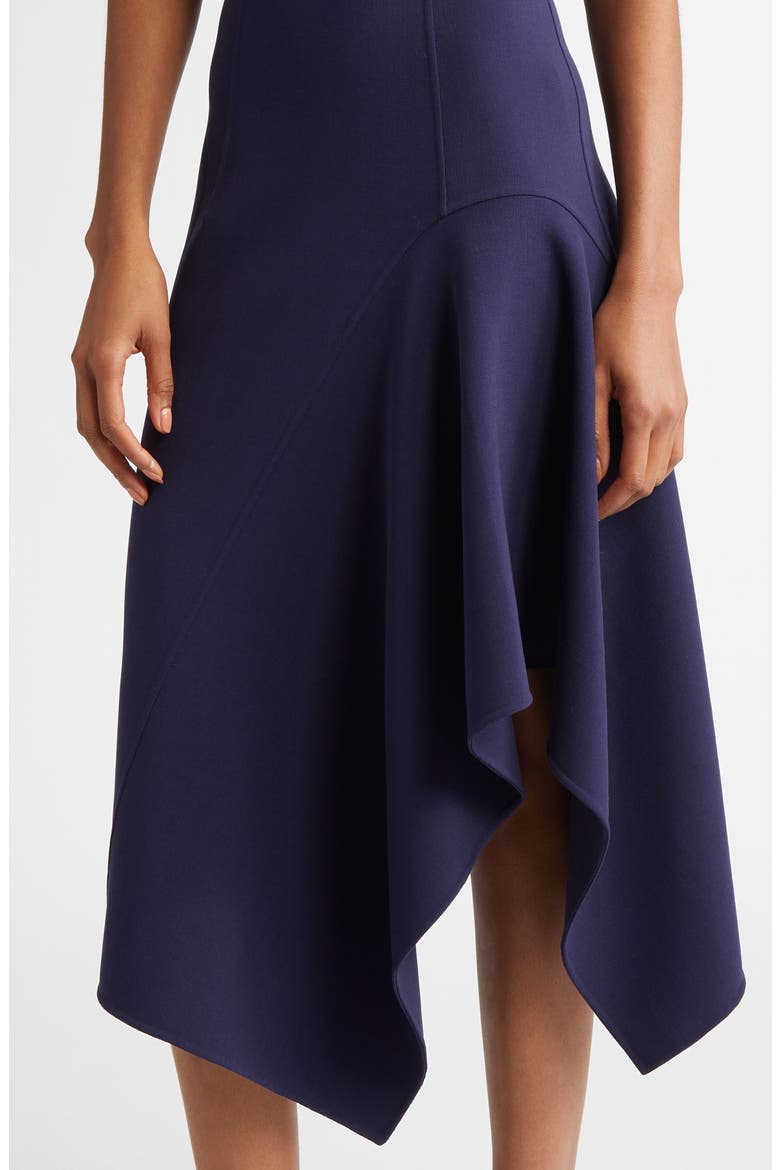 Handkerchief Hem Stretch Wool Dress, Alternate, color, MARITIME