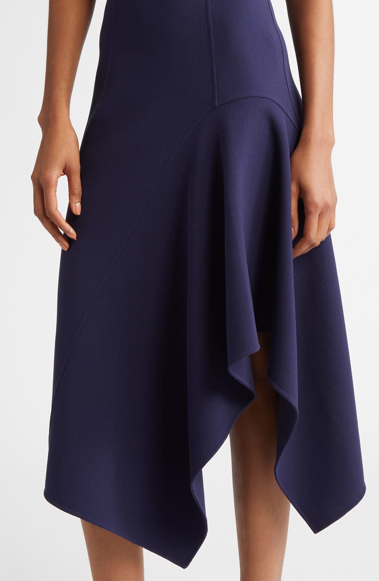 Michael Kors Collection Handkerchief Hem Stretch Wool Dress, Alternate, color, Maritime