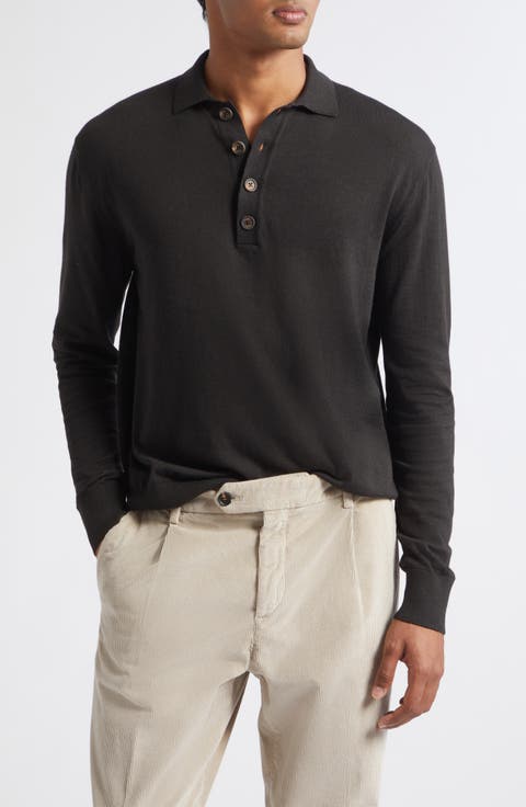 Cotton & Cashmere Long Sleeve Polo