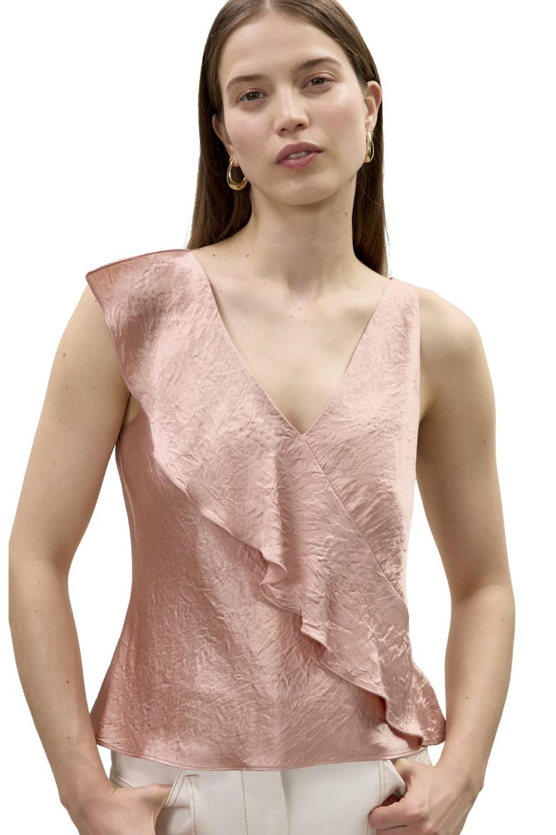 Hollis Satin Tank, Main, color, Rouge