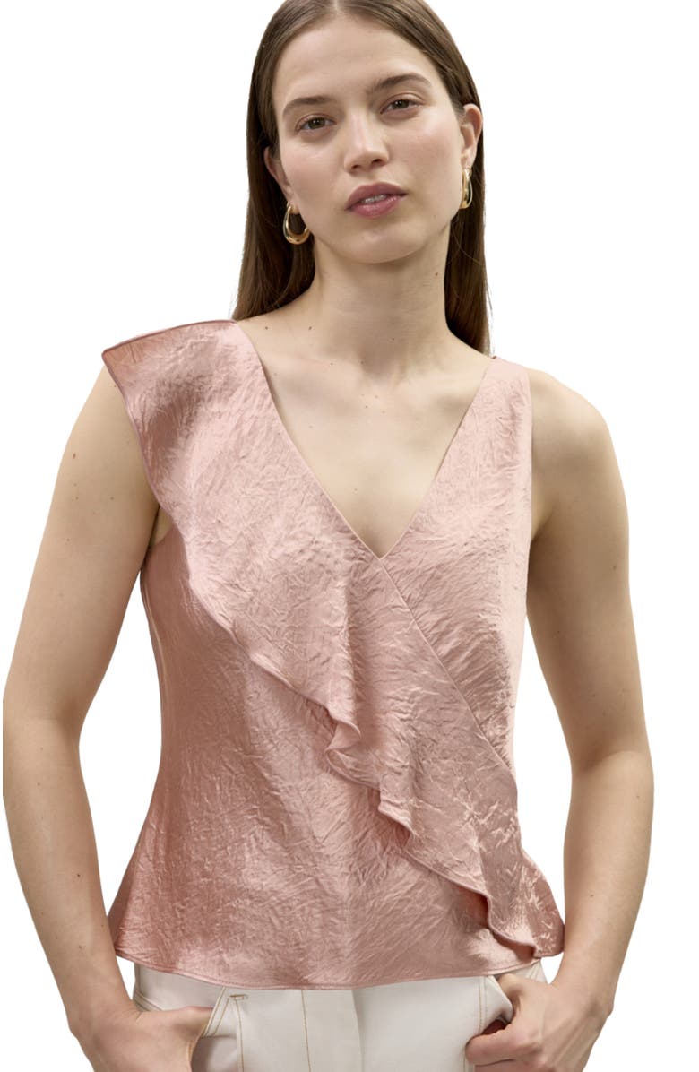 Rebecca Taylor Hollis Satin Tank, Main, color, Rouge