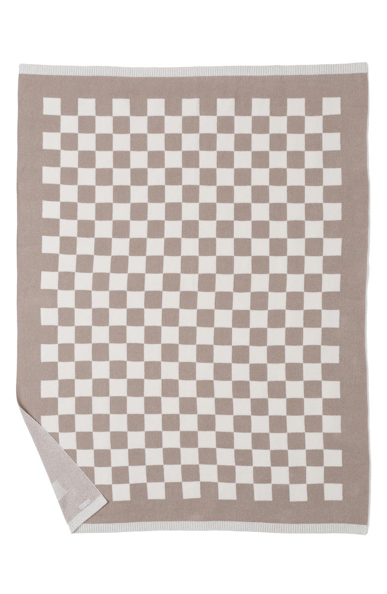 Barefoot Dreams<sup>®</sup> CozyChic<sup>™</sup> Checkered Cotton Blend Throw Blanket, Alternate, color, Fauna/ Cream