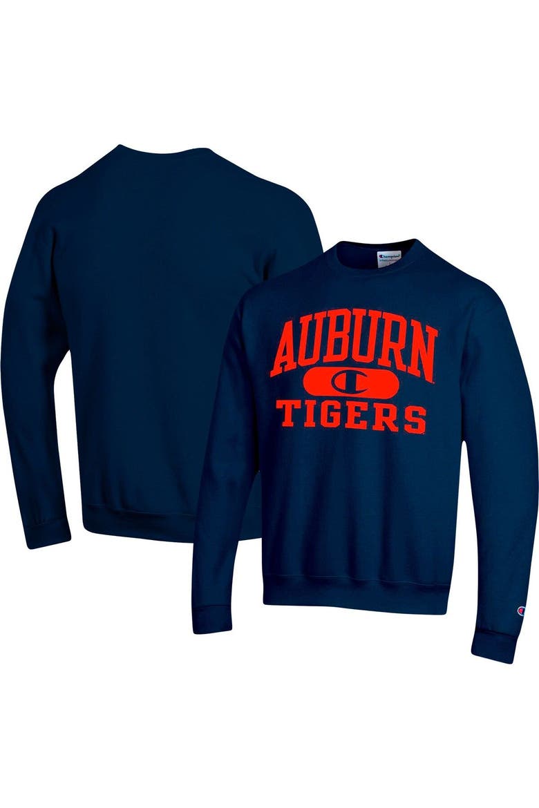 Men's Champion Navy Auburn Tigers Arch Pill Sweatshirt, Main, color, Navy