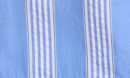 Foxcroft Violet Stripe Cotton Top In Blue Multi