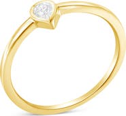 Haus of Brilliance 14K Yellow Gold Plated Silver 1/20 Cttw Diamond Teardrop Pear-Shaped Ring