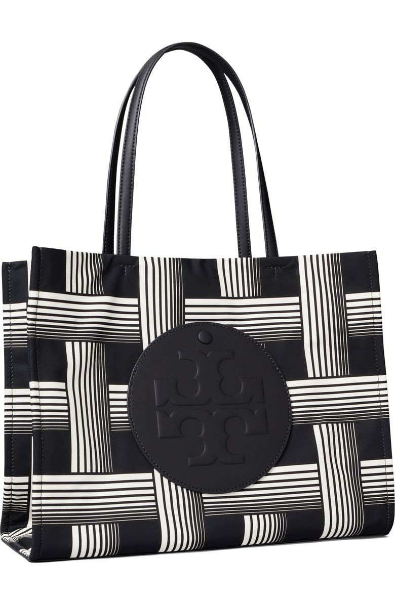 Tory Burch Ella Print Tote, Alternate, color, Block Print Black