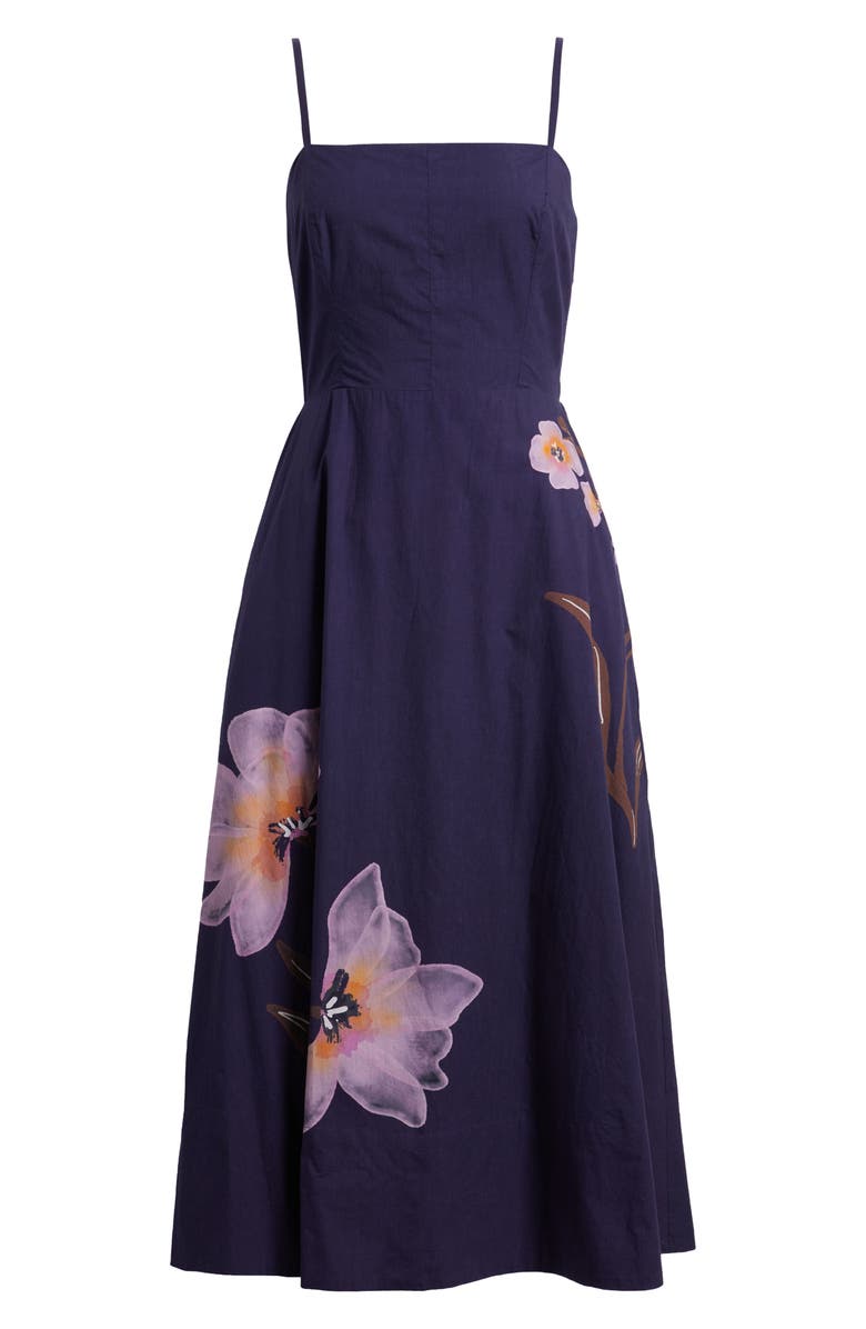 Cleobella Riley Placed Floral Organic Cotton Poplin Dress, Alternate, color, 