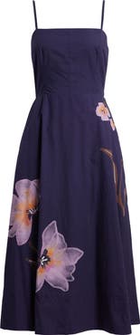 Cleobella Riley Placed Floral Organic Cotton Poplin Dress