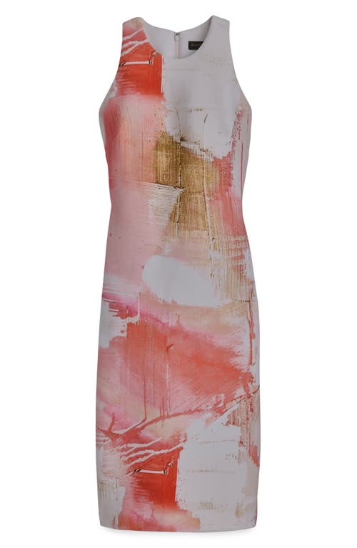 Donna Karan New York Abstract Print Sleeveless Sheath Dress In Spring Melon Multi