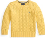 Polo Ralph Lauren Kids' Cotton Cable Knit Crewneck Sweater