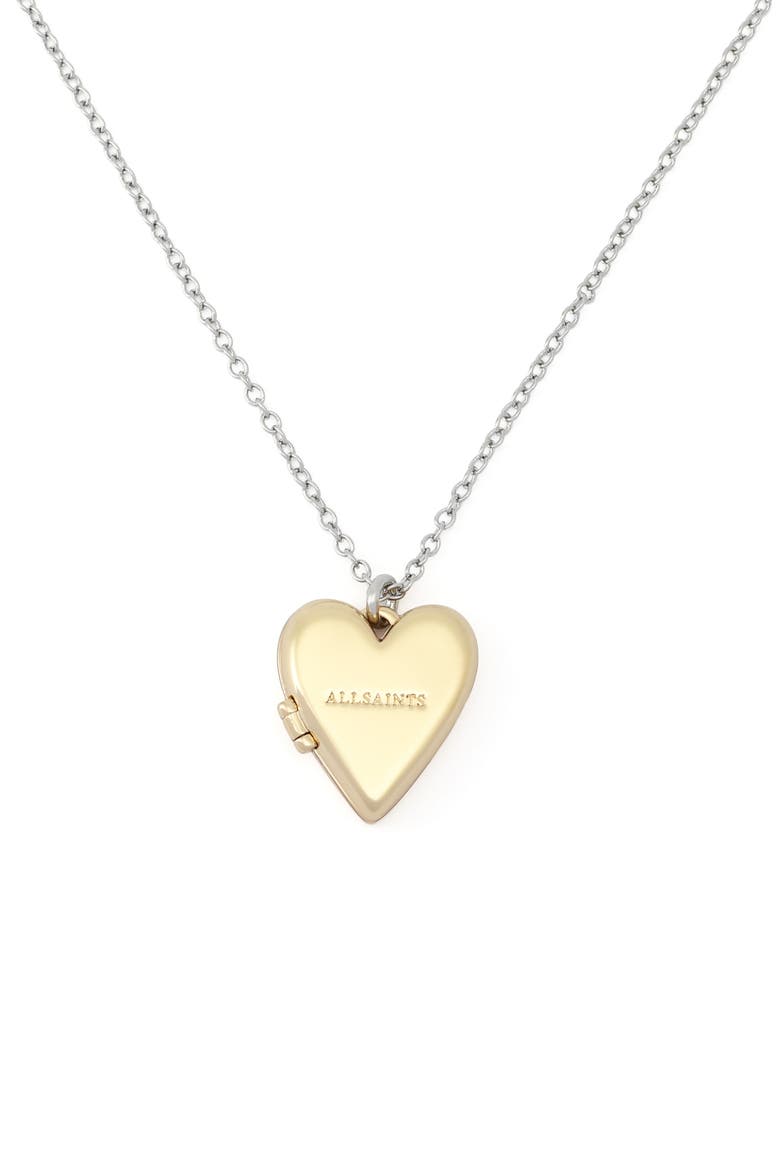 Short Heart Locket Pendant Necklace, Main, color, TWO TONE SHINY