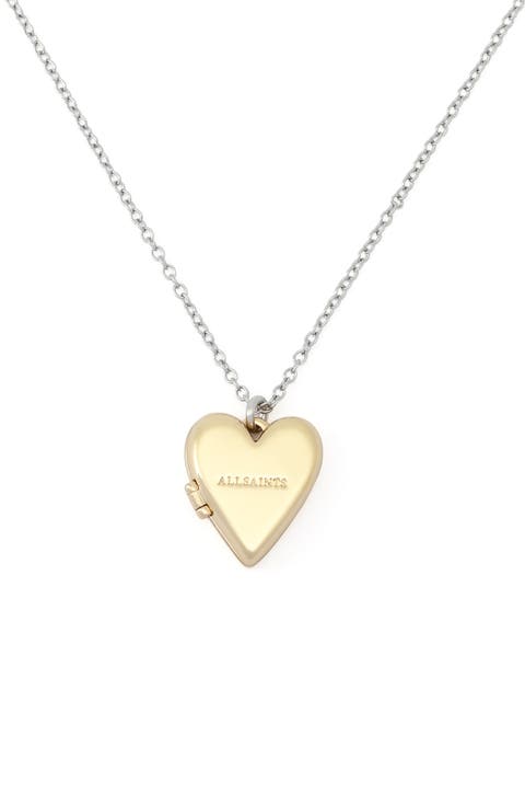 Short Heart Locket Pendant Necklace