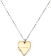 AllSaints Short Heart Locket Pendant Necklace