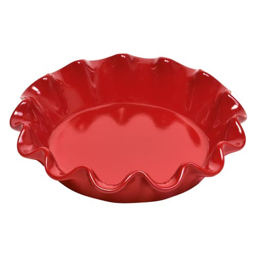 Emile Henry Hr Ceramic 10-inch Ruffled Pie Dish In Burgundy