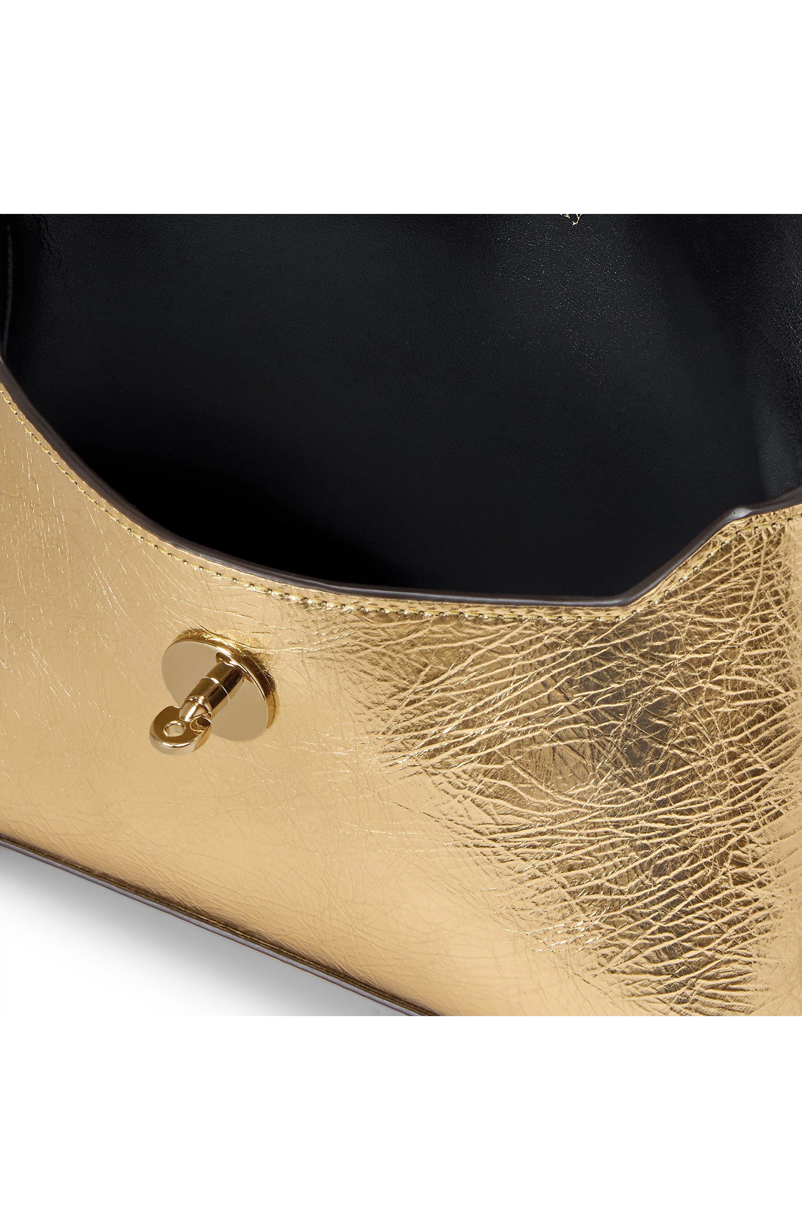 Darley Crinkled Metallic Leather Cosmetic Pouch, Alternate, color, SOMERSET GOLD