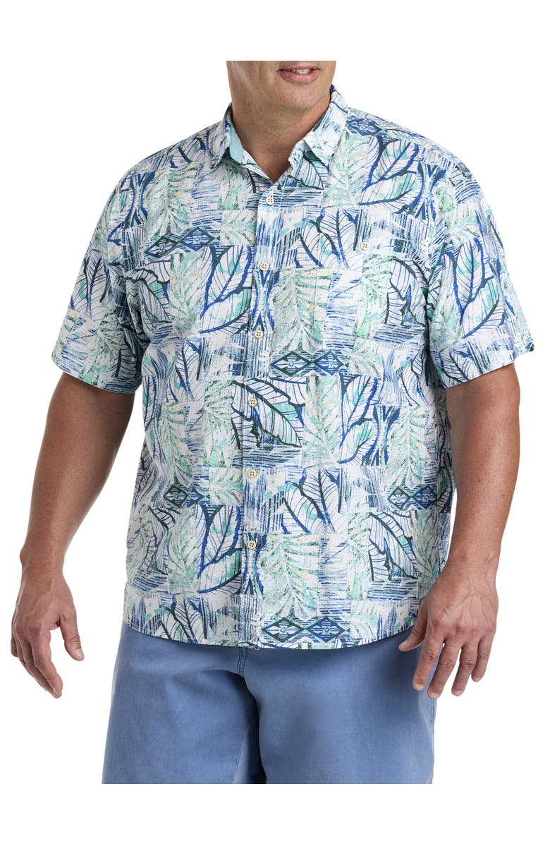 Tommy Bahama Big & Tall Nova Wave Bermuda Batik Sport Shirt, Main, color, 