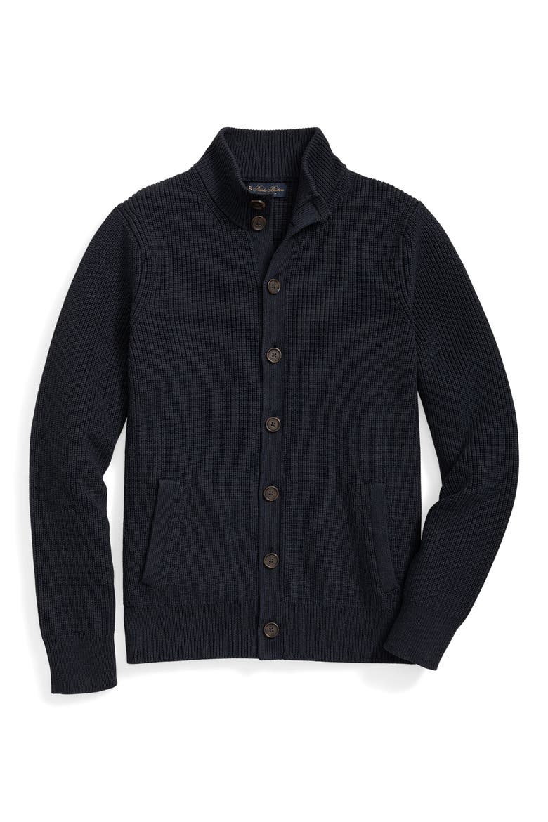 Button Front Cotton Cardigan, Main, color, BROS BROS BLUE