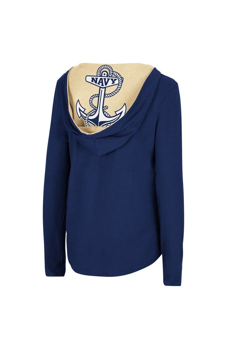 COLOSSEUM Women's Colosseum Navy Navy Midshipmen Catalina Hoodie Long Sleeve T-Shirt, Alternate, color, Navy
