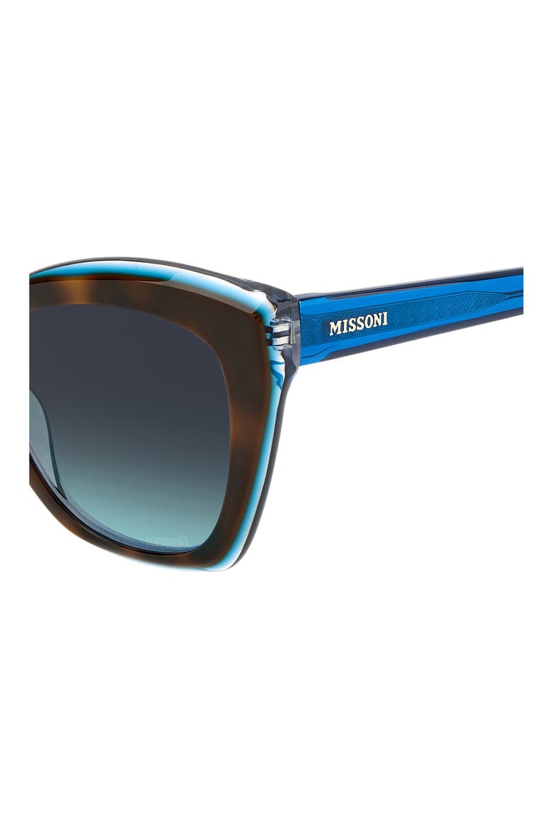 54mm Cat Eye Sunglasses, Alternate, color, HAVANA TEAL/ GREY SHADED BLUE