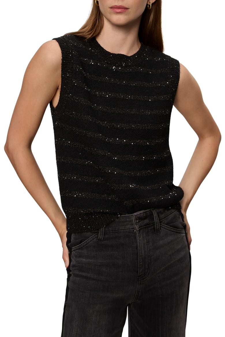 Shine Sleeveless Sweater, Main, color, BLACK/ MULTI