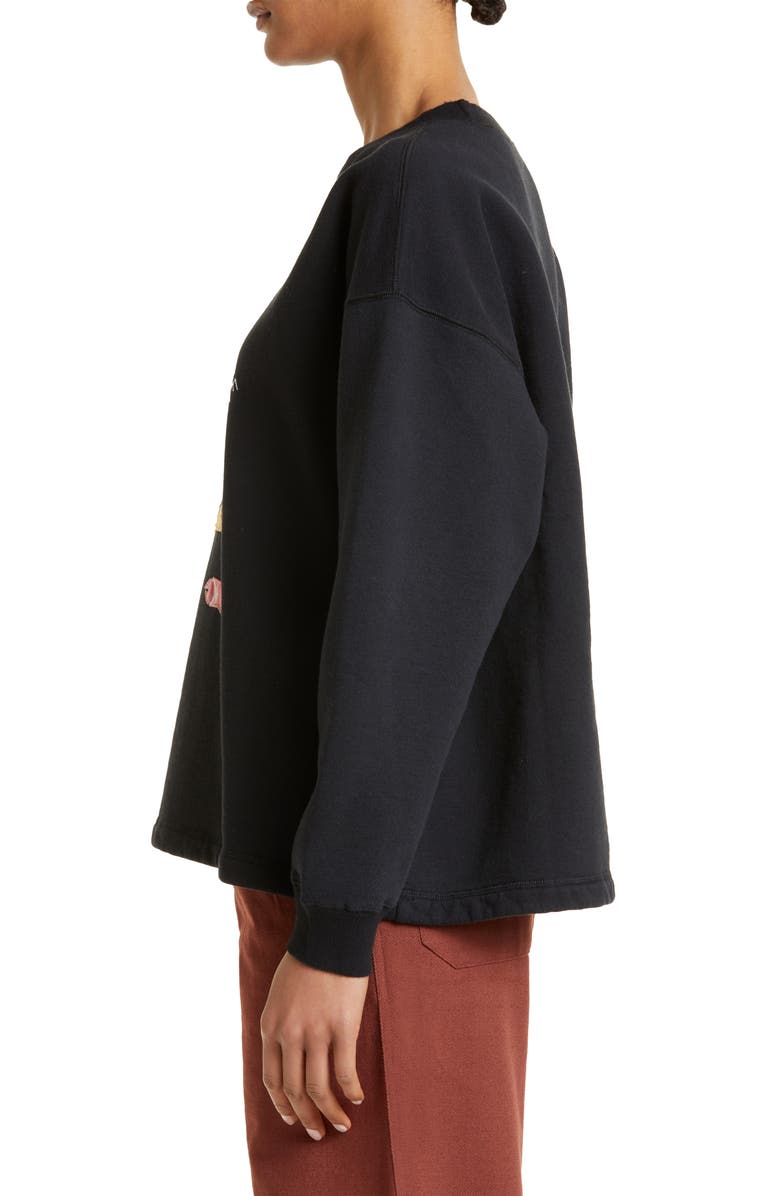 Bode Fish Appliqué Cotton Sweatshirt, Alternate, color, 