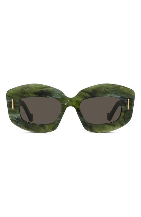 LOEWE オリーブグリーンキャップ 57 Loewe Curvy LW40112I Cat Eye Sunglasses | Fashion Eyewear US