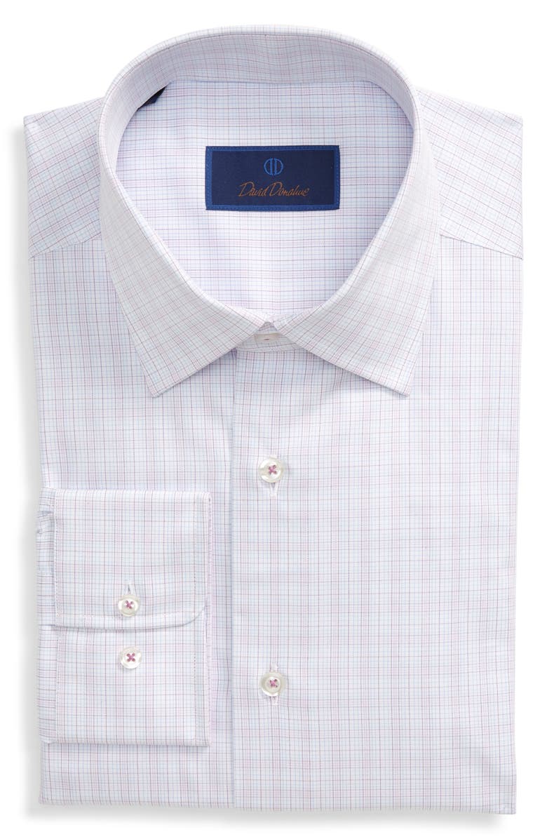 David Donahue Regular Fit Plaid Dress Shirt, Alternate, color, 