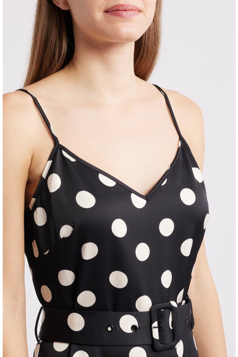 Dot Belted Sleeveless Midi Dress, Alternate, color, POLKA DOT