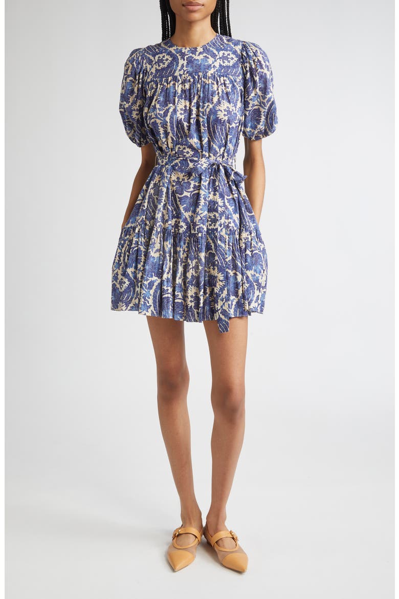 Rosalie Puff Sleeve Minidress, Main, color, OCEAN