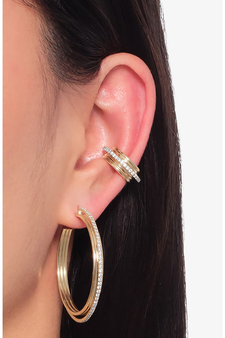 Kinetic 14K Gold Diamond Ear Cuff, Alternate, color, 14K YELLOW GOLD