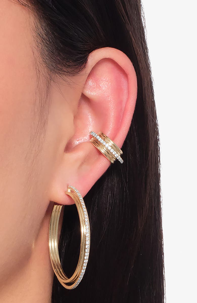 LANA Kinetic 14K Gold Diamond Ear Cuff, Alternate, color, 14K Yellow Gold