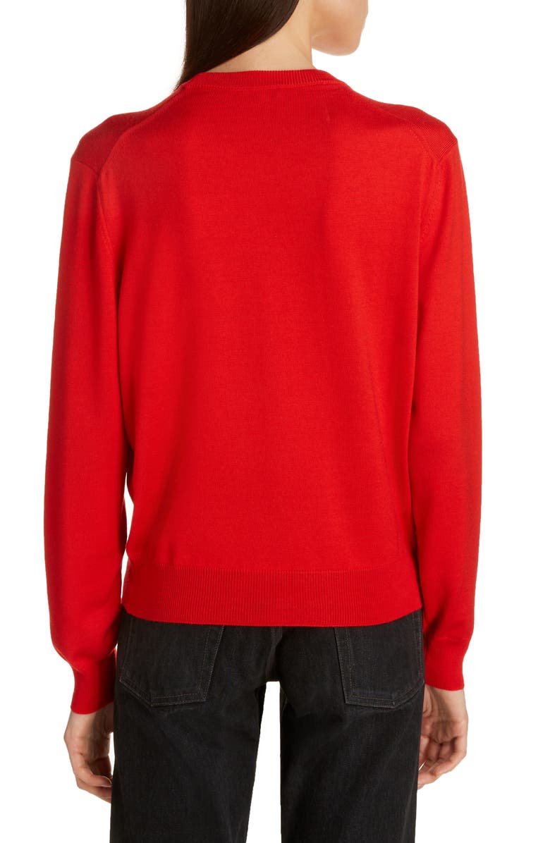 Balenciaga Logo Embroidered Wool Sweater, Alternate, color, 