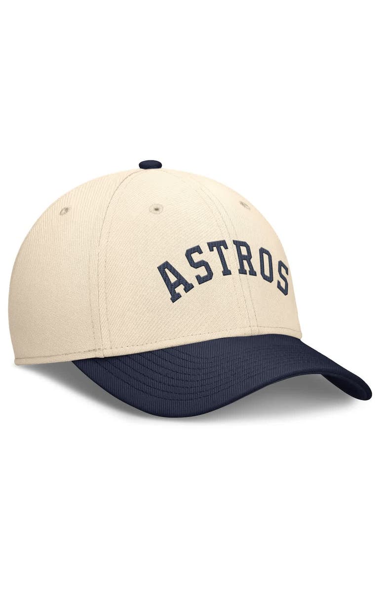 Nike Men's Nike Natural/Navy Houston Astros Statement Rise Performance Flex Hat, Alternate, color, Natural