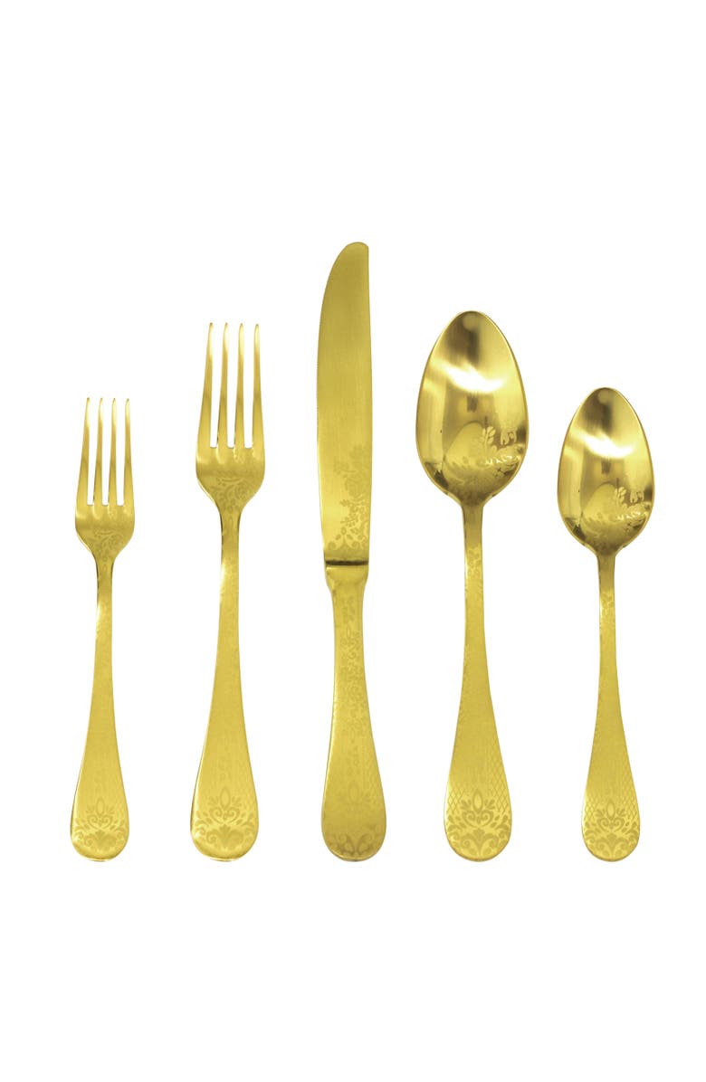Mepra Casablanca Flatware Set - 5 Pieces, Main, color, Gold