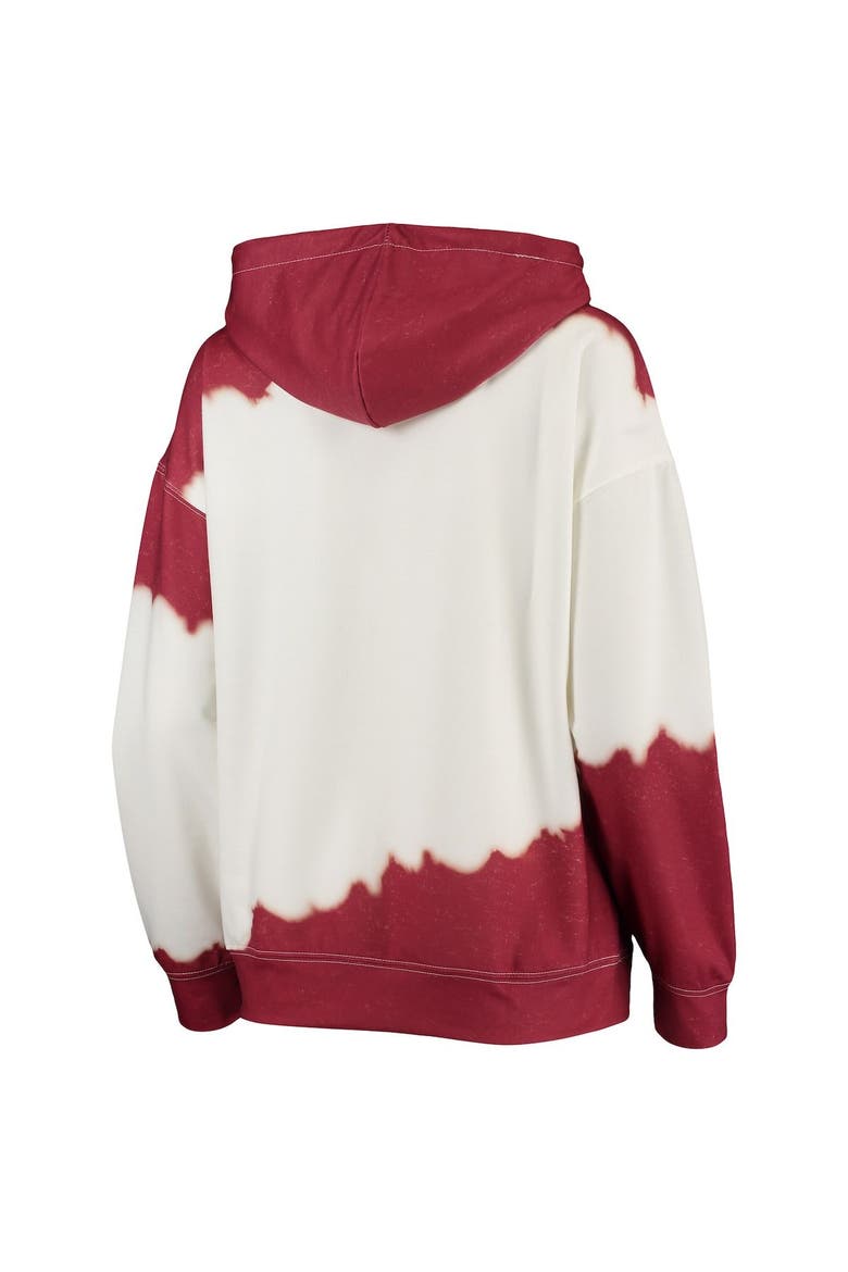Women's Gameday Couture White/Cardinal Arkansas Razorbacks For the Fun Double Dip-Dyed Pullover Hoodie, Alternate, color, White