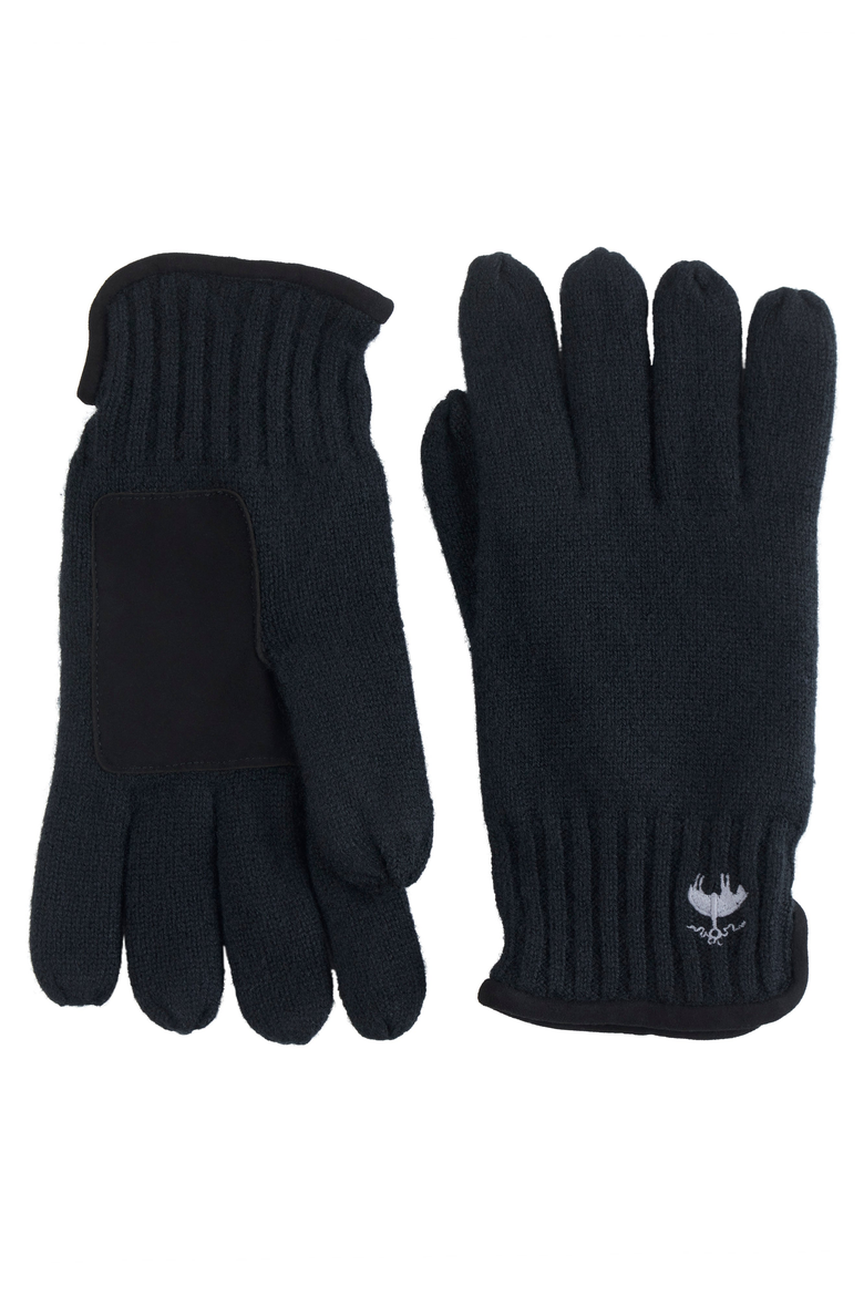 Cashmere Blend Suede Trim Gloves, Main, color, Black