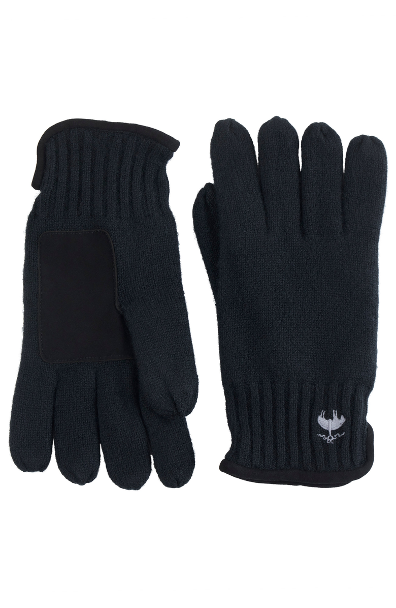 Brooks Brothers Cashmere Blend Suede Trim Gloves, Main, color, Black